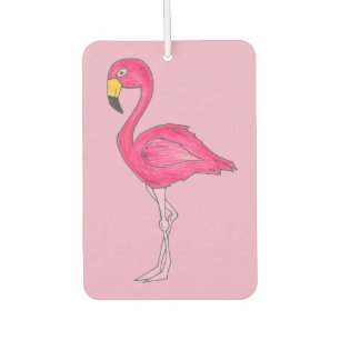 Hot Pink Flamingo Tropical Island Bird Paradise Car Air Freshener