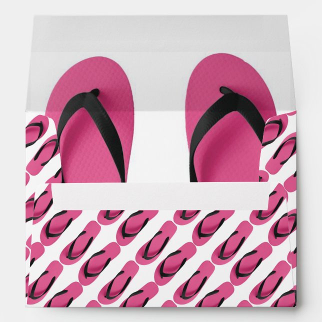 Hot Pink Flip Flops Custom Envelopes (Back (Bottom))