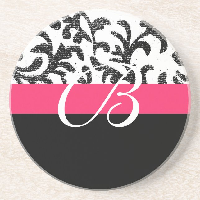Hot Pink Floral Coaster (Front)