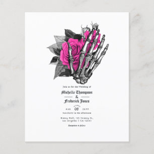 Hot-Pink Floral Gothic Wedding Flyer