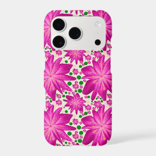 Hot pink floral seamless pattern 