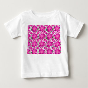 Hot Pink Floral Seamless Pattern Baby T-Shirt