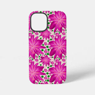 Hot pink floral seamless pattern iPhone 12 mini case