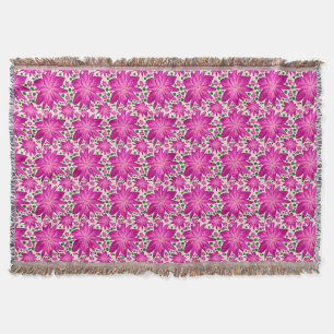 Hot pink floral seamless pattern  throw blanket
