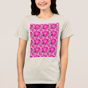 Hot Pink Floral Seamless Pattern Tri-Blend Shirt