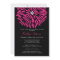 Hot Pink Flower on Black Bridal Shower Invitation