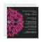 Hot Pink Flower on Black Bridal Shower Invitation