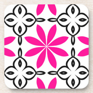 Hot pink flowers coaster