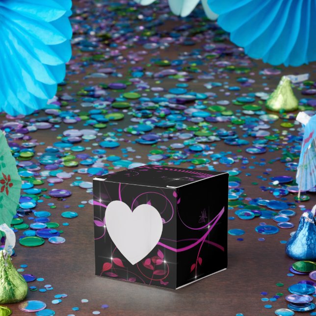 Hot Pink Flowers Favour Box (Party)