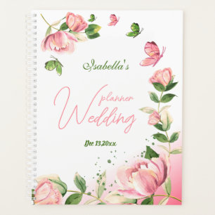 hot pink flowers green leaves butterflies wedding planner