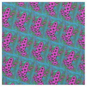 Hot Pink Frog with Black Spots Fabric