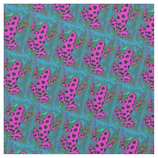 Hot Pink Frog with Black Spots Fabric (Close Up)