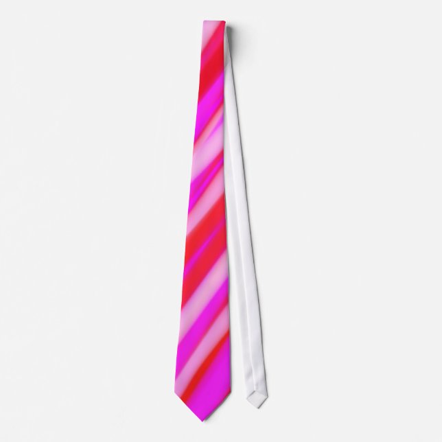 Hot Pink Fuchsia Abstract Stripes Tie (Front)
