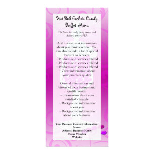 Hot Pink Fuchsia Candy Buffet Rack Card