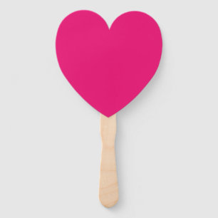 Hot Pink fuchsia heart hand fans