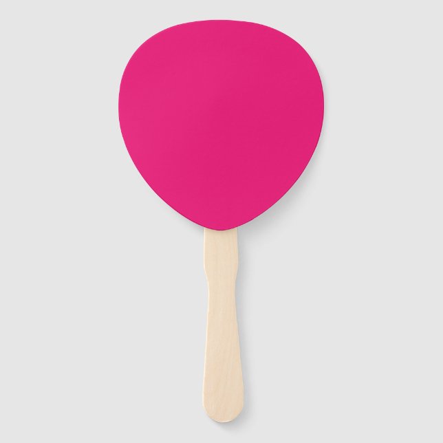 Hot Pink fuchsia paddle hand fans (Front)