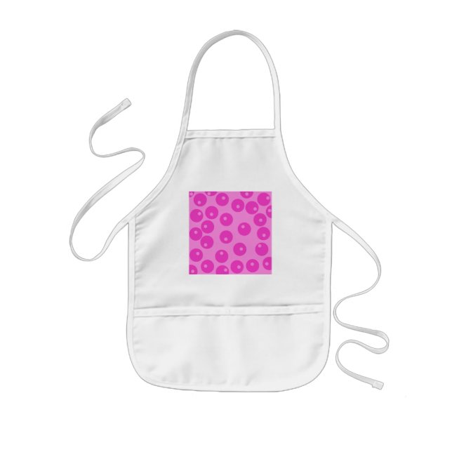 Hot Pink Funky Retro Pattern. Kids Apron (Front)