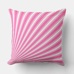Hot pink Funky Sun Rays Background Cushion