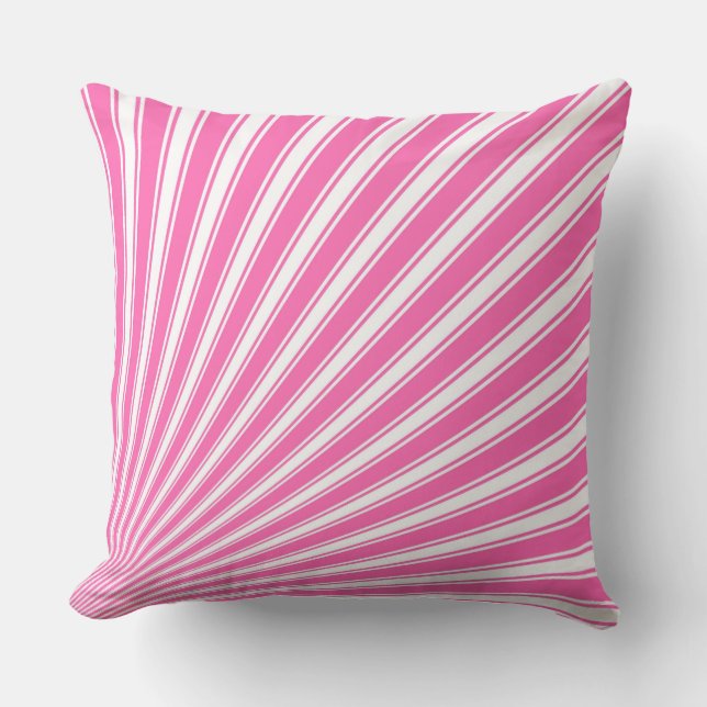 Hot pink Funky Sun Rays Background Cushion (Front)