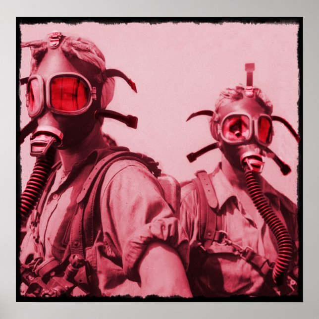 Hot Pink Gas Masks Poster (Front)