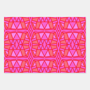 Hot Pink Geometric All Occasion Wrapping Paper Sheet