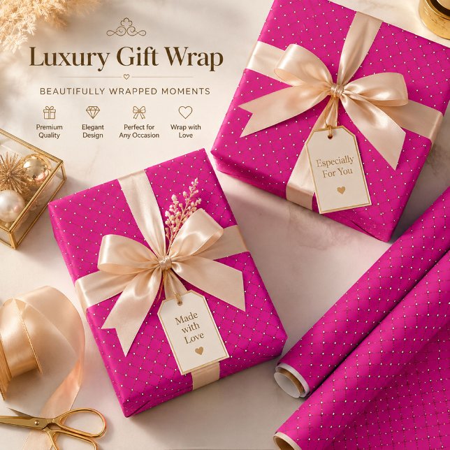 Hot Pink Geometric Wrapping Paper (Creator Uploaded)