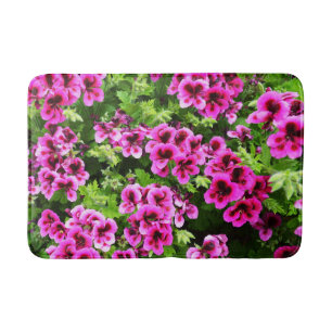 Hot Pink Geraniums, Memory Foam Bathmat
