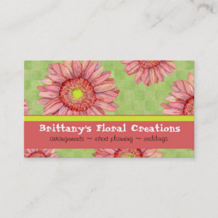 Hot Pink Gerbera Daisy Modern Floral Stylish Business Card
