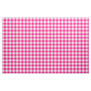 Hot Pink Gingham Pattern Fabric