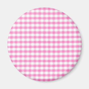 Hot pink Gingham pattern Magnet