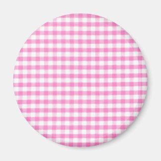 Hot pink Gingham pattern Magnet
