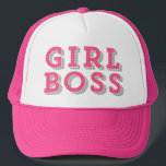 Hot Pink Girl Boss Quote Retro Marquee Trucker Hat<br><div class="desc">A fun and stylish hat featuring hot pink retro marquee typography "Girl Boss". This design is available in other products.</div>