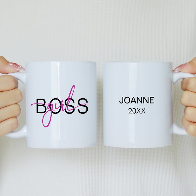 Hot Pink Girl Boss  Two-Tone Coffee Mug (Creator Uploaded)