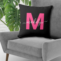 Hot Pink Girly Initial Name Monogram