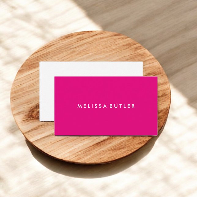 Hot Pink Girly Minimalist Business Card (Creator Uploaded)