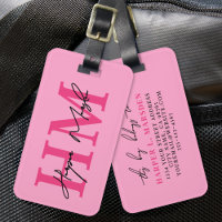 Hot Pink Girly Monogram Name