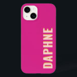 Hot Pink Girly Retro Case-Mate iPhone 14 Case<br><div class="desc">Customise this bright pink,  bold retro design phone case with your name or monogram.</div>