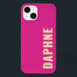 Hot Pink Girly Retro Case-Mate iPhone 14 Case<br><div class="desc">Customise this bright pink,  bold retro design phone case with your name or monogram.</div>