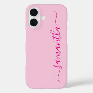 Hot Pink Girly Signature iPhone 16 Case