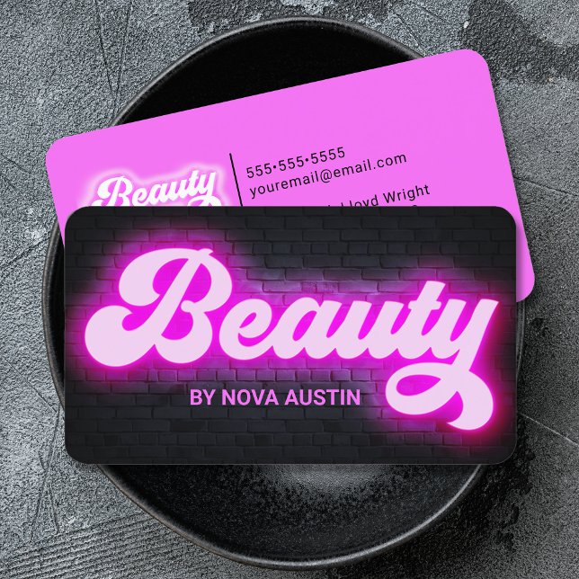 Hot Pink Glam Beauty Salon Hairstylist QR Code Business Card (Creator Uploaded)