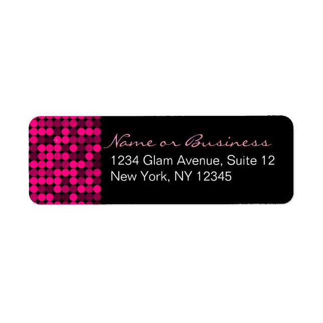 Hot Pink Glam Custom Address Labels (Front)