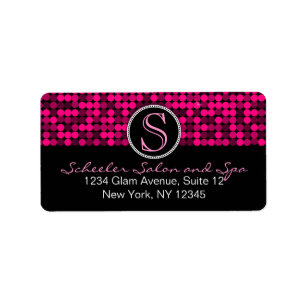 Hot Pink Glam Custom Monogram Address Labels
