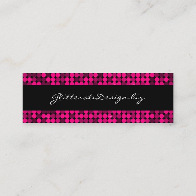 Hot Pink Glam Skinny Bizcard Mini Business Card (Front)