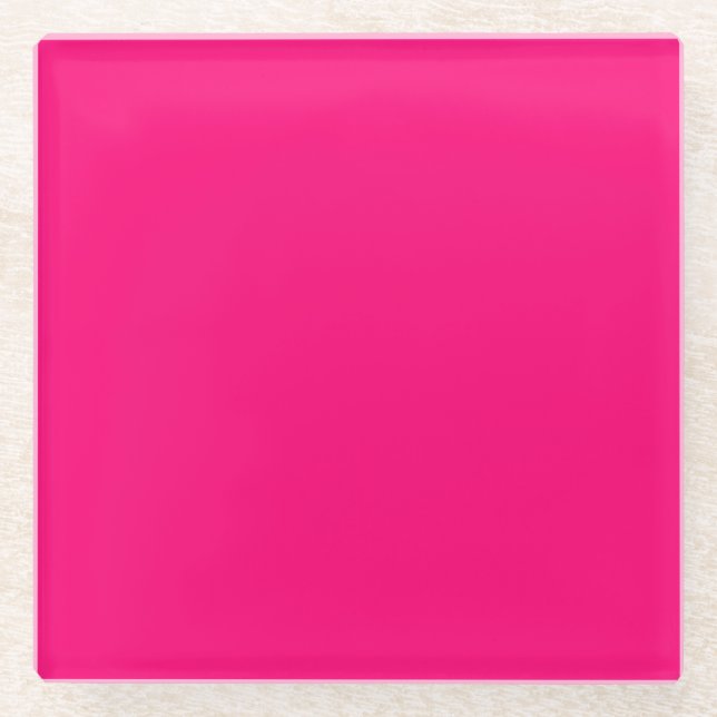 Hot Pink Glass Coaster (Front)