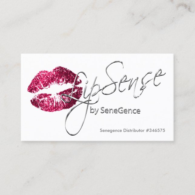 Hot Pink Glitter and Silver - White Business Card (Front)