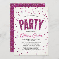 Hot Pink Glitter Confetti Party