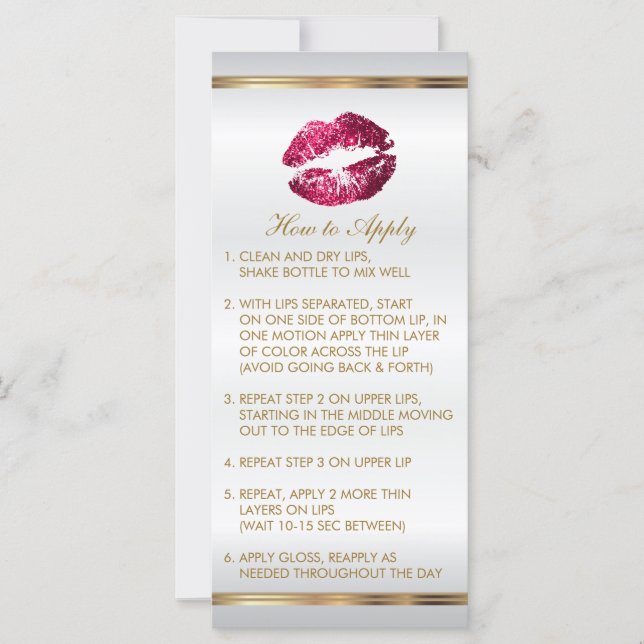 Hot Pink Glitter Lip Instructions 2 - Satin (Front)