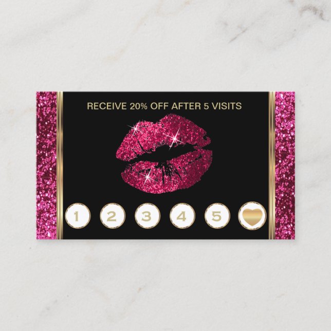 Hot Pink Glitter Lips Loyalty (Front)