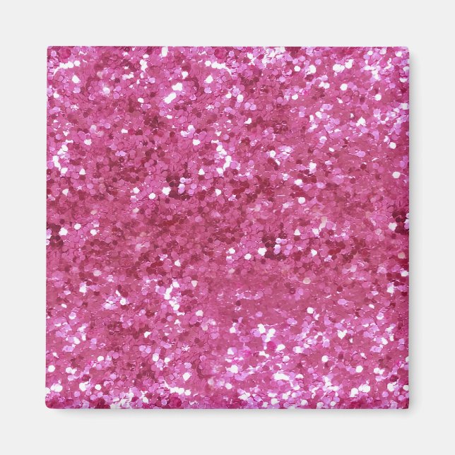 Hot Pink Glitter Look Magnet (Front)