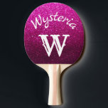 Hot Pink Glitter Ombre Sparkles Monogram Glam Ping Pong Paddle<br><div class="desc">Faux glitter ombre sparkles behind bold monogram and name templates.</div>